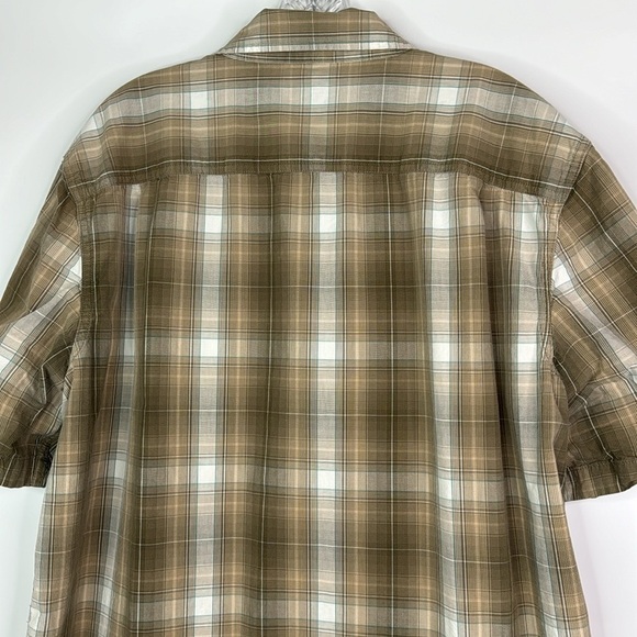 Carhartt Relaxed Fit Brown Plaid Short Sleeve Button Down Shirt XL - Picture 5 of 8